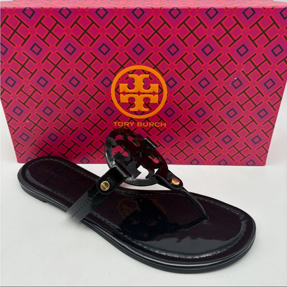 Tory Burch Black Patent Leather Sandals